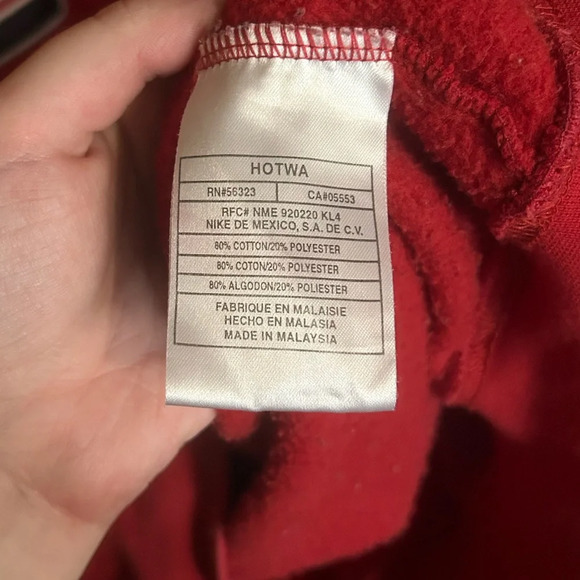 Vintage Nike Center Logo Swoosh Red Stitch Spell Out Sweatshirt Retro XXL - Picture 5 of 6